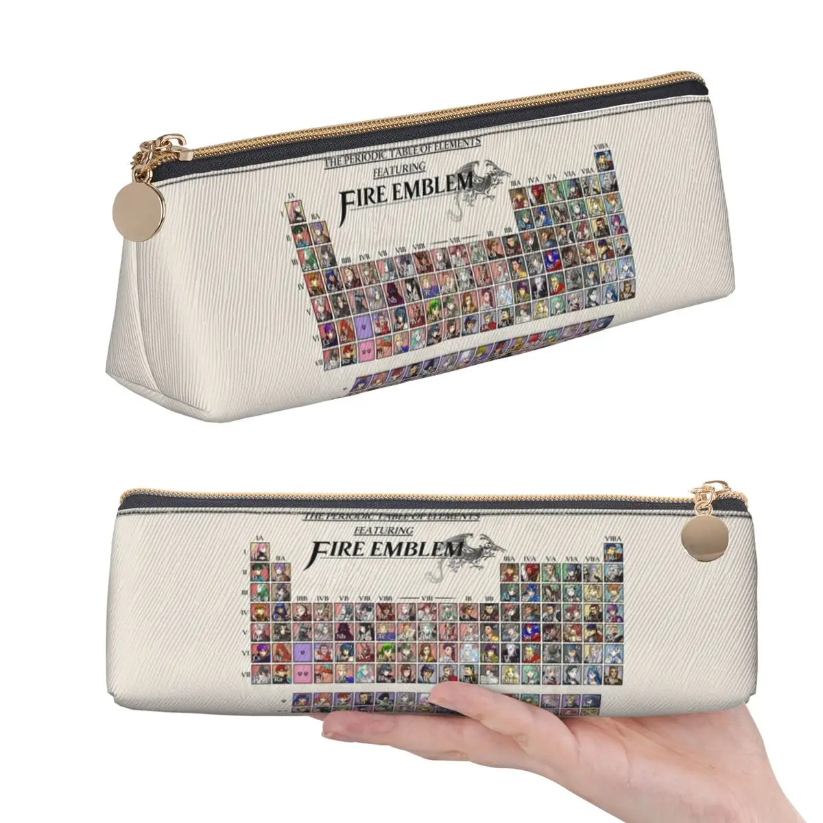 Periodic Table Fire Emblem Pencil Case for Boys Girls School Pen Box Pencil Bag Stationery Supplies Pen Holder Bag