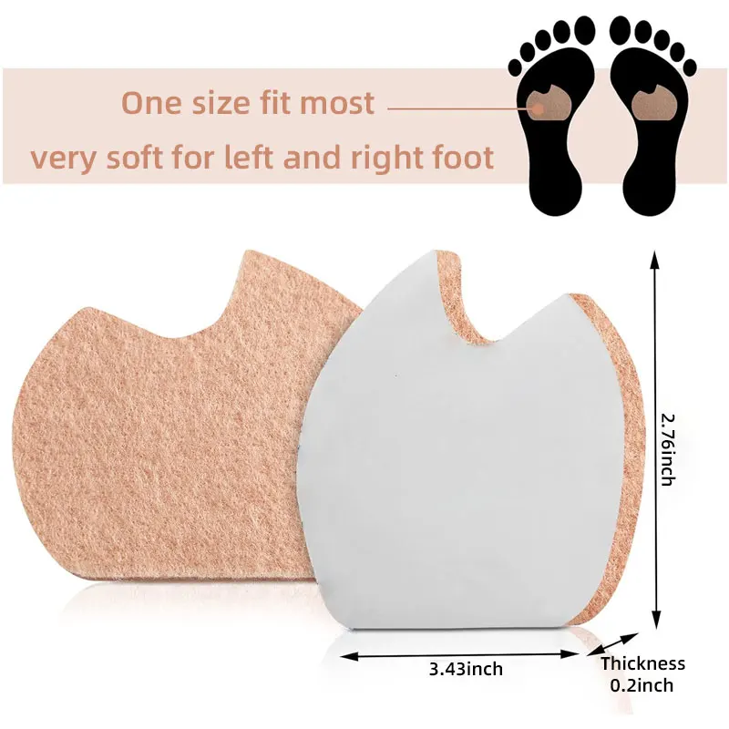 6-72 個中足骨フットパッド鎮痛フェルト前足クッションカルス自己粘着フットクッション男性と女性用