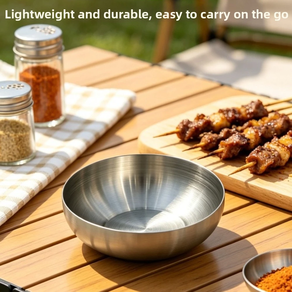 Thickened Stainless Steel Sauce Dish Corrosion-Resistant Drop-Resistant Mini Side Dish Bowls Round Sushi Dipping Bowls