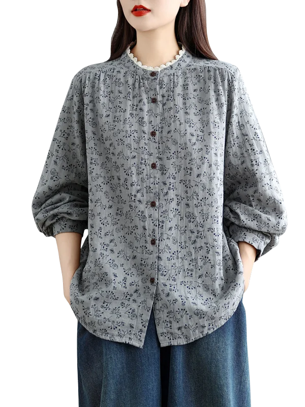 Cardigan Long à imprimé Floral pour femmes, décontracté, col montant, garniture en dentelle, grande taille, automne Faion, amincissant, artistique, ouvert