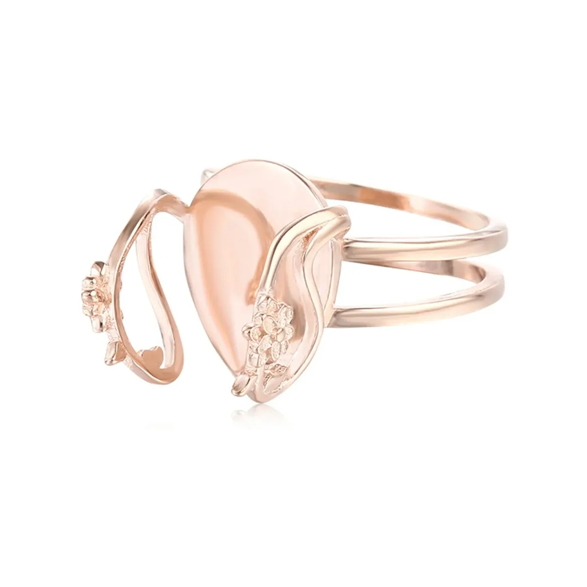 

Gold Plated 925 Silver Adjustabl Ring Setting for 10x14mm Teardrop Cabochon