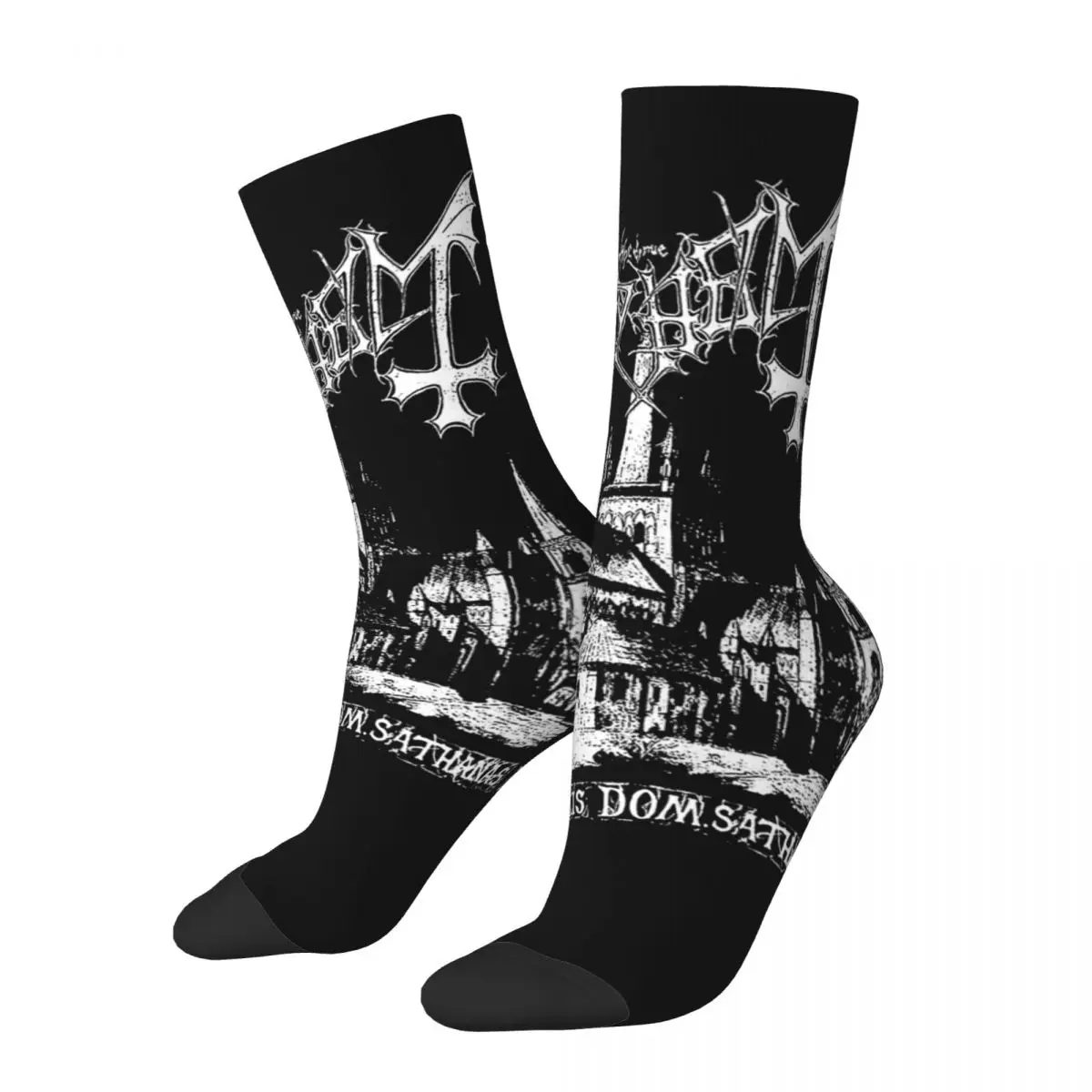 Mayhem Band Socks Men's Women's Polyester Funny Happy De Mysteriis Dom Sathanas Alive Socks Novelty Middle Tube Socks Gifts