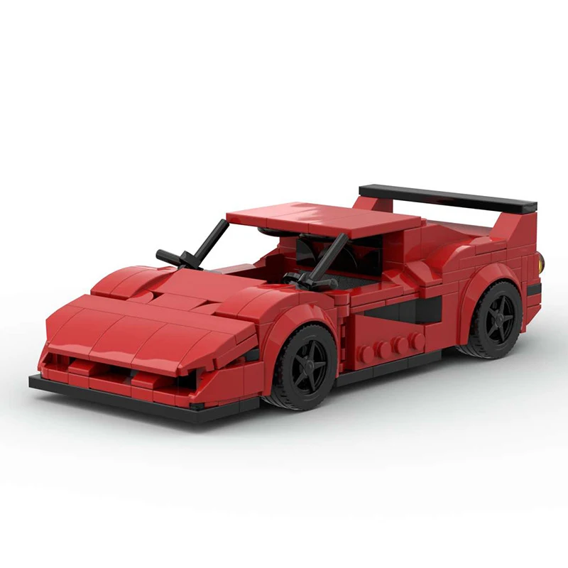 

MOC 8-Wide Speed Classic Supercar F40 Style Building Blocks Model Desktop Decor Gift