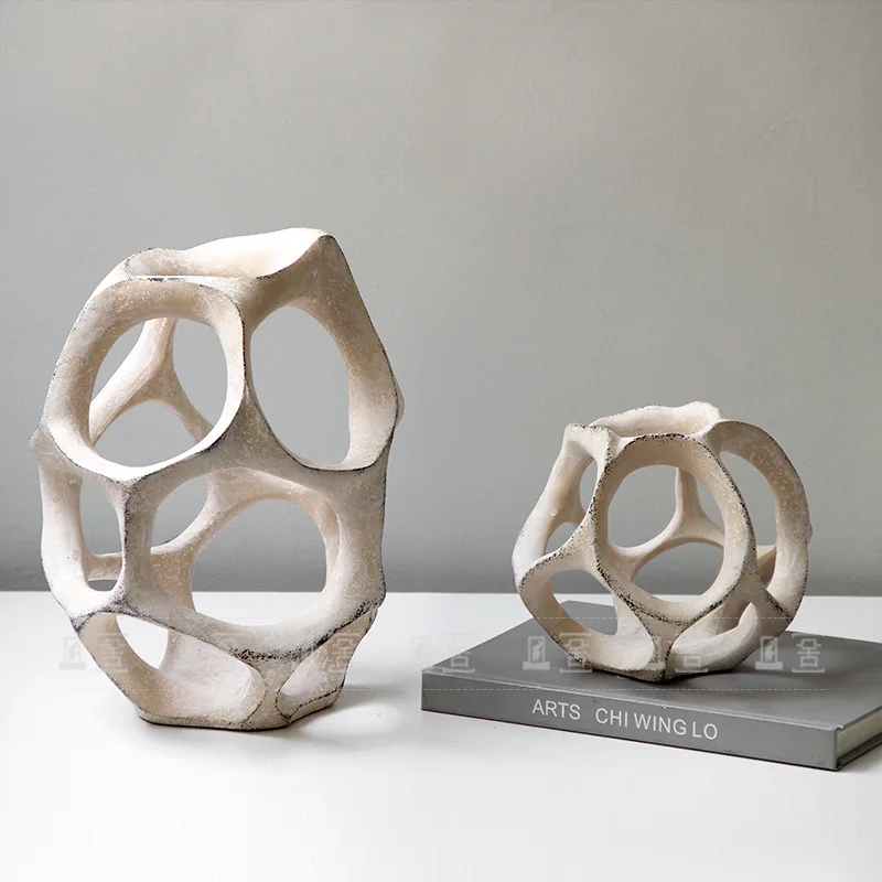 

Modern simple wabi silent wind creative hollow ball ornament living room entrance TV cabinet crafts