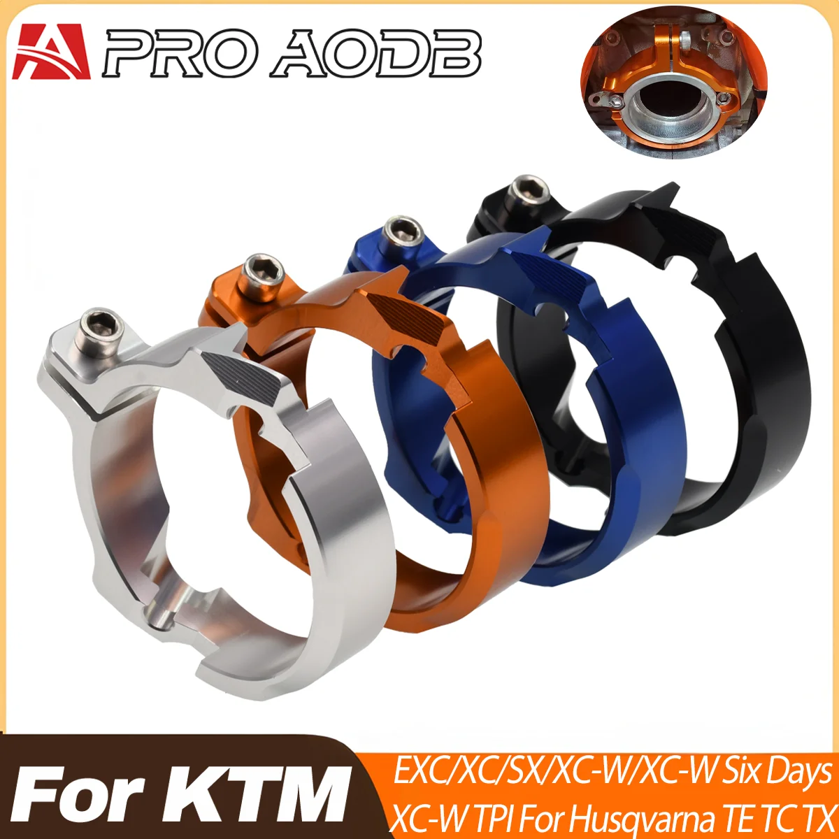 For KTM EXC XC SX XCW TPI Six Days 250 300 2017-2022 2023 Husqvarna TE TC TX GasGas Exhaust Tip Muffler Pipe Clamp Flange Guard