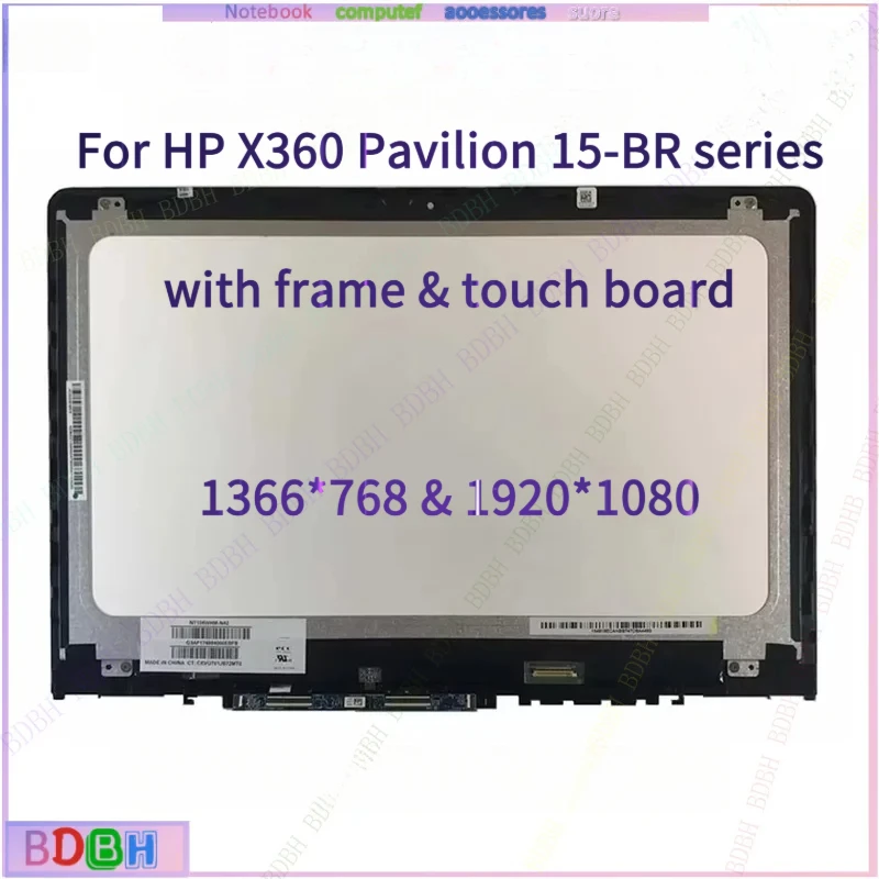 15.6''LCD Display + Touch Screen Glass Assembly  FOR HP Pavilion 15-BR 15-BR011TX 15-BR001LA 15-br013na 15-br014ng 15-br124tx
