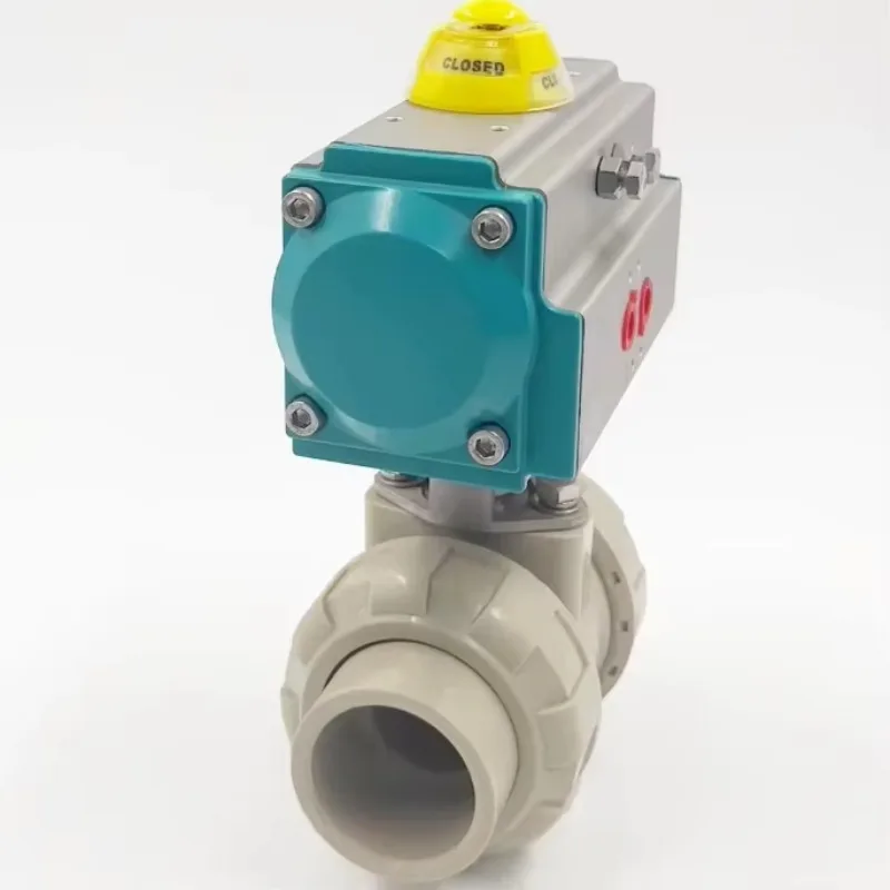 

3 Way 2Way OEM Pneumatic UPVC Ball Valve DN15-DN100 for Chemical Industry Water Double Acting