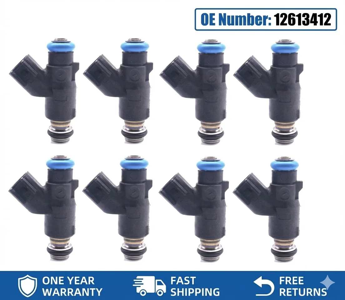

8Pcs Brand New 42lb Fuel Injectors 12613412 217-3412 For Chevy Silverado Tahoe GMC Sierra 4.8L 5.3L 6.0L E85 LS Swap Set