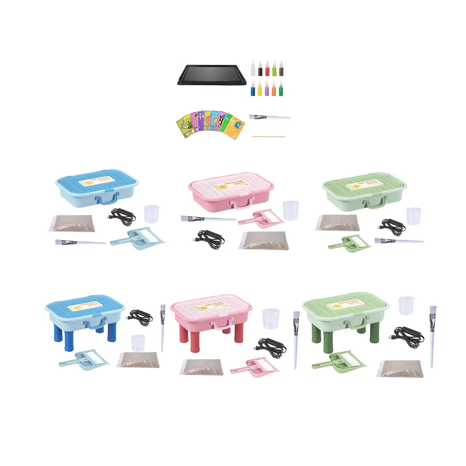 Sand Art, tavolo con scatola di sabbia sensoriale leggera, giocattoli educativi, genitore figlio