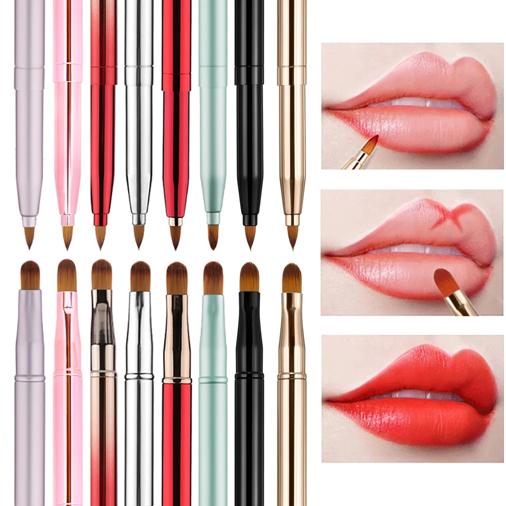 1Pcs Lip Brush Eyeshadow Lipstick Brush Portable Eye Shadow Brushes Cosmetics Retractable Applicator Reusable Lips Makeup Tools