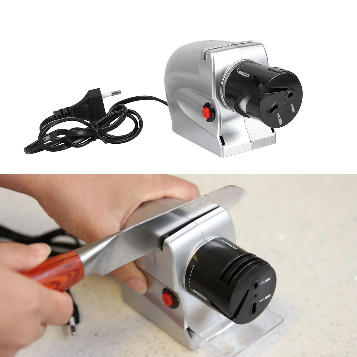 EU Plug Electric Motorized Diamond Blades Knife Sharpening Sharpener Fast Grindstone Multi-Function Home Kitchen Sharpening Tool