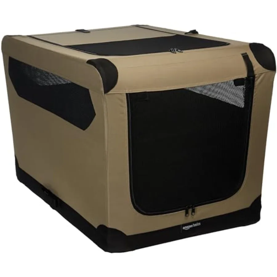 

Portable Folding Soft Dog Crate for Cat, Dog, Rabbit, Double Door with Mesh Ventilation, Collapsible, Easy to Set Up, arge