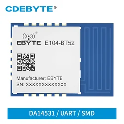DA14531 2.4GHz BLE5.0 Module E104-BT52 CDEBYTE Low Energy Bluetooth to UART Module SMD RSSI PCB Antenna AT Command BLE Module