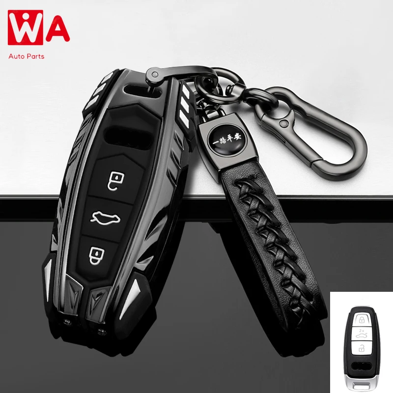 

Zinc Alloy Car Key Case For Audi A3 A6 C8 A7 S7 A8 D5 4N S8 Q7 Q8 SQ8 E-tron 2018 2019 2020 2021 Auto Accessories Ring Cover