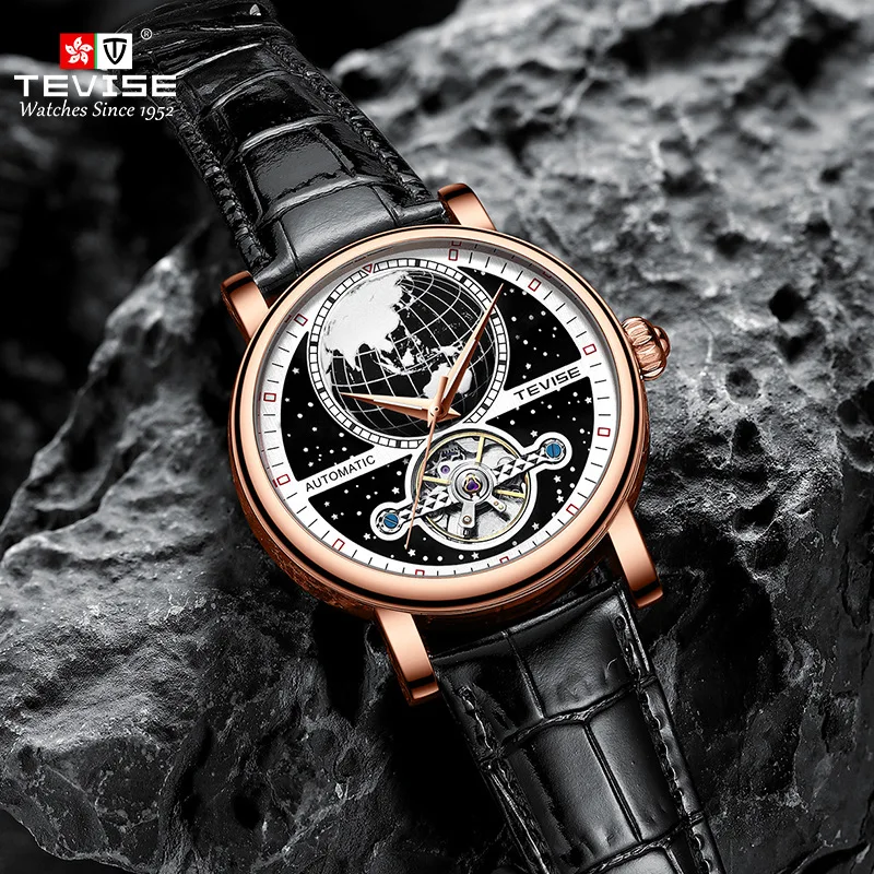 

official-websiteTevise New Luminous Men's Mechanical Watch Internet Celebrity Same Leather Casual Waterproof Automatic Mechanica