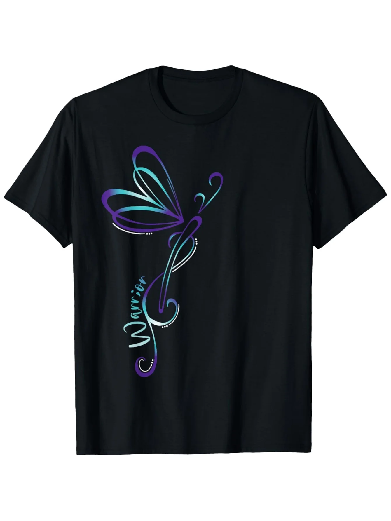 Suicide Depression Dragonfly Prevention Awareness T-Shirt 100% Cotton Round Neck Short Sleeve T-shirt