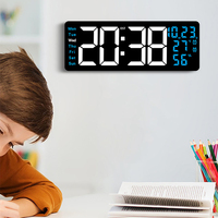 Large digital LED wall clock 16 2 inch with remote and automatic brightness adjustment for For Easy time viewing