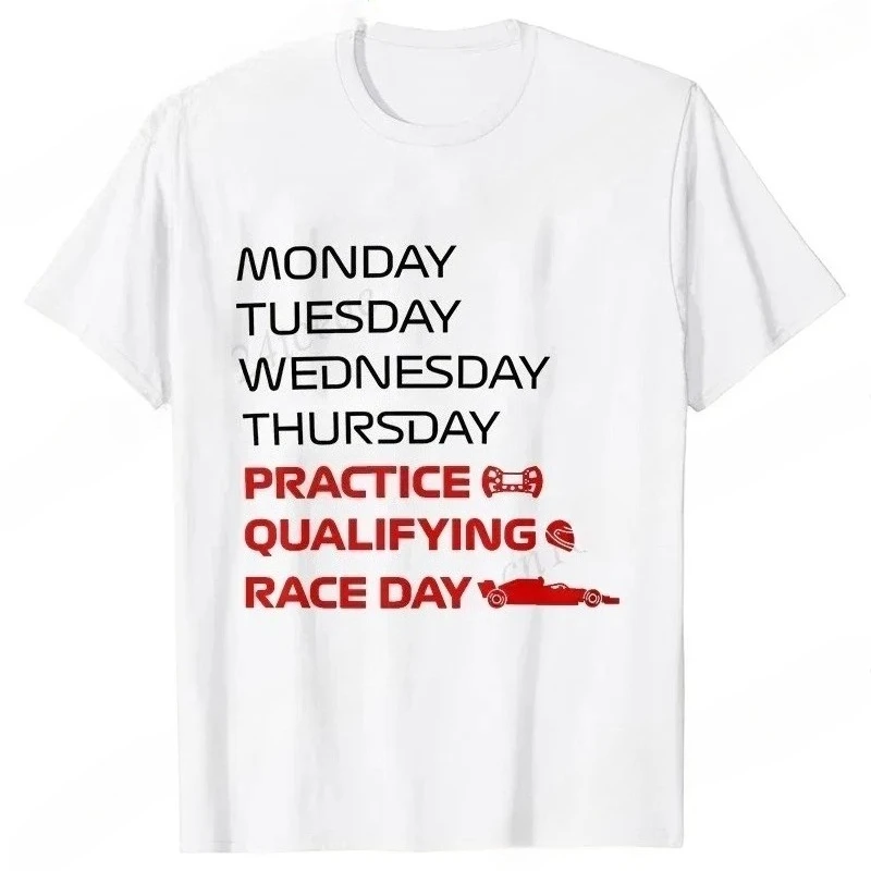 Race Week T-Shirt for Men Women Clothing Practice, Qualifying, Race Day Design Tshirts Casual Men Clothing Racing Fan Gift
