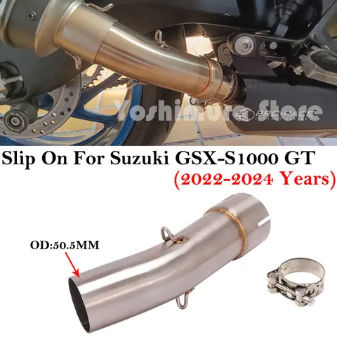 Slip-on för Suzuki GSX-S1000 1000 GT 2022 - 2024 Motorcykelsystem Avgasdämpare Rostfritt stål 51MM Mittlänkrör 6 best sales gsx s1000 avgasrör - №5