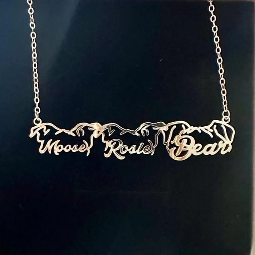 

Персонализированные милые бирки с именем собаки, ожерелье, кулон, ювелирные изделия из нержавеющей стали, ожерелья по индивидуальному заказу для женщин