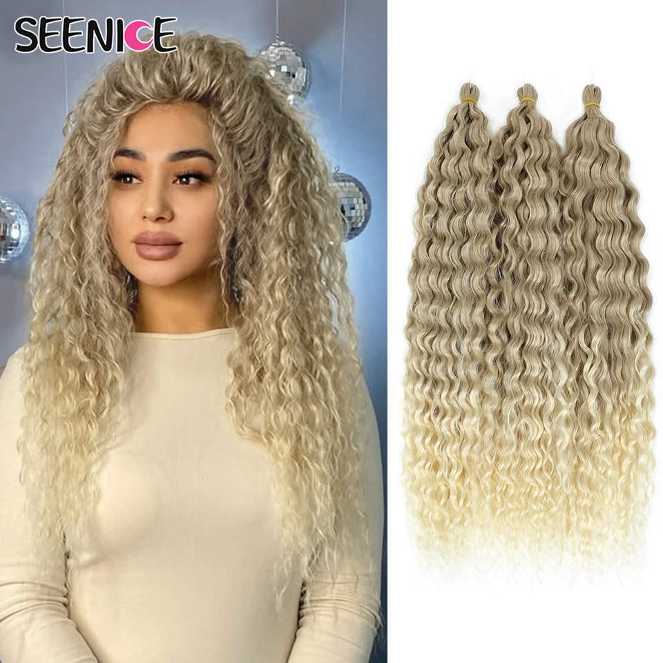 

Ariel Curl Deep Twist Crochet Hair 22 30Inch Water Wave Braiding Hair Extensions Synthetic Crochet Braids Ombre Blonde Afro Curl