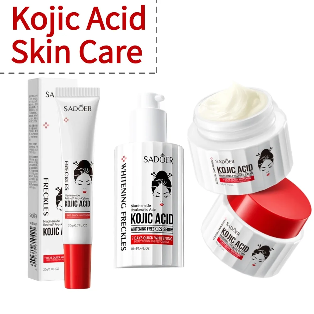 

SADOER Dark Spot Remover Face Serum and cream Brightening Fades Melasma, Age Spots & Dark Circles Japanese Kojic Acid Eye Cream