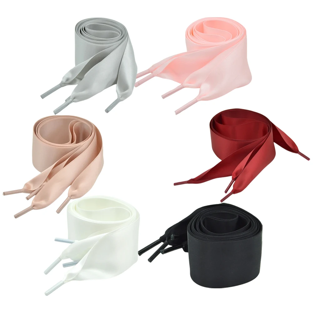 

6Pairs Satin Shoelaces Ribbon Laces for Women Wide Uses Safe Durable Exquisite Texture Gift Choice Valentine Christmas