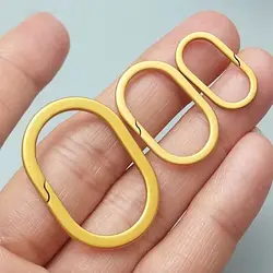 Real Titanium Alloy Oval Key Rings Super Lightweight KeyRings Keychains Buckle Pendant Man Car Keychain Male Creativity Gift