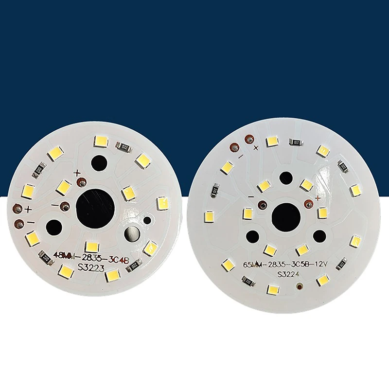 Conta da lâmpada LED, placa Downlight, chips redondos, 3W, 5W, 7W, DC 12V, 2Pcs