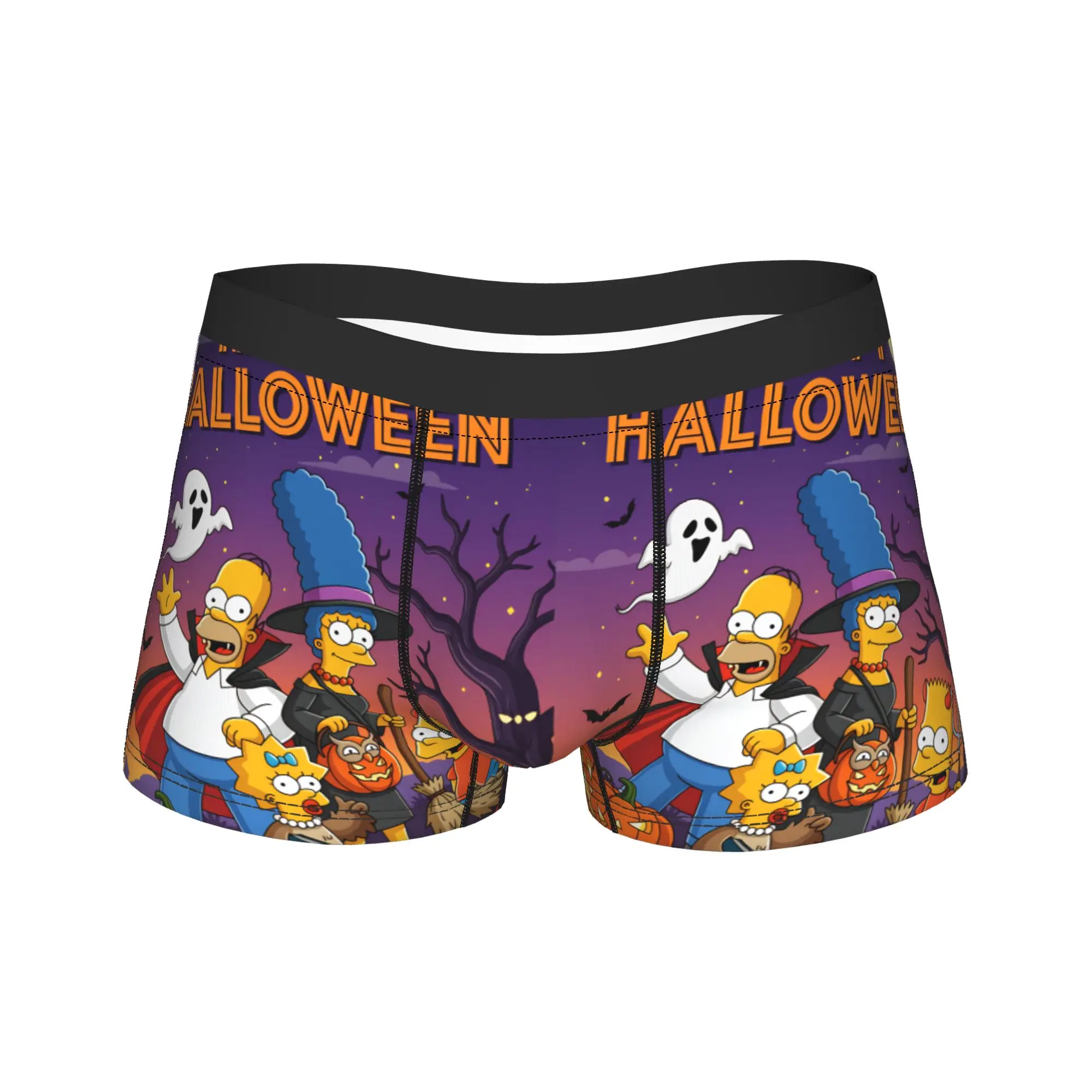 S-Simpsons Vampire Homer Happy Halloween Boxershorts Pouch Underwear Quality Custom DIY Shorts Briefs Classic Man Underpants