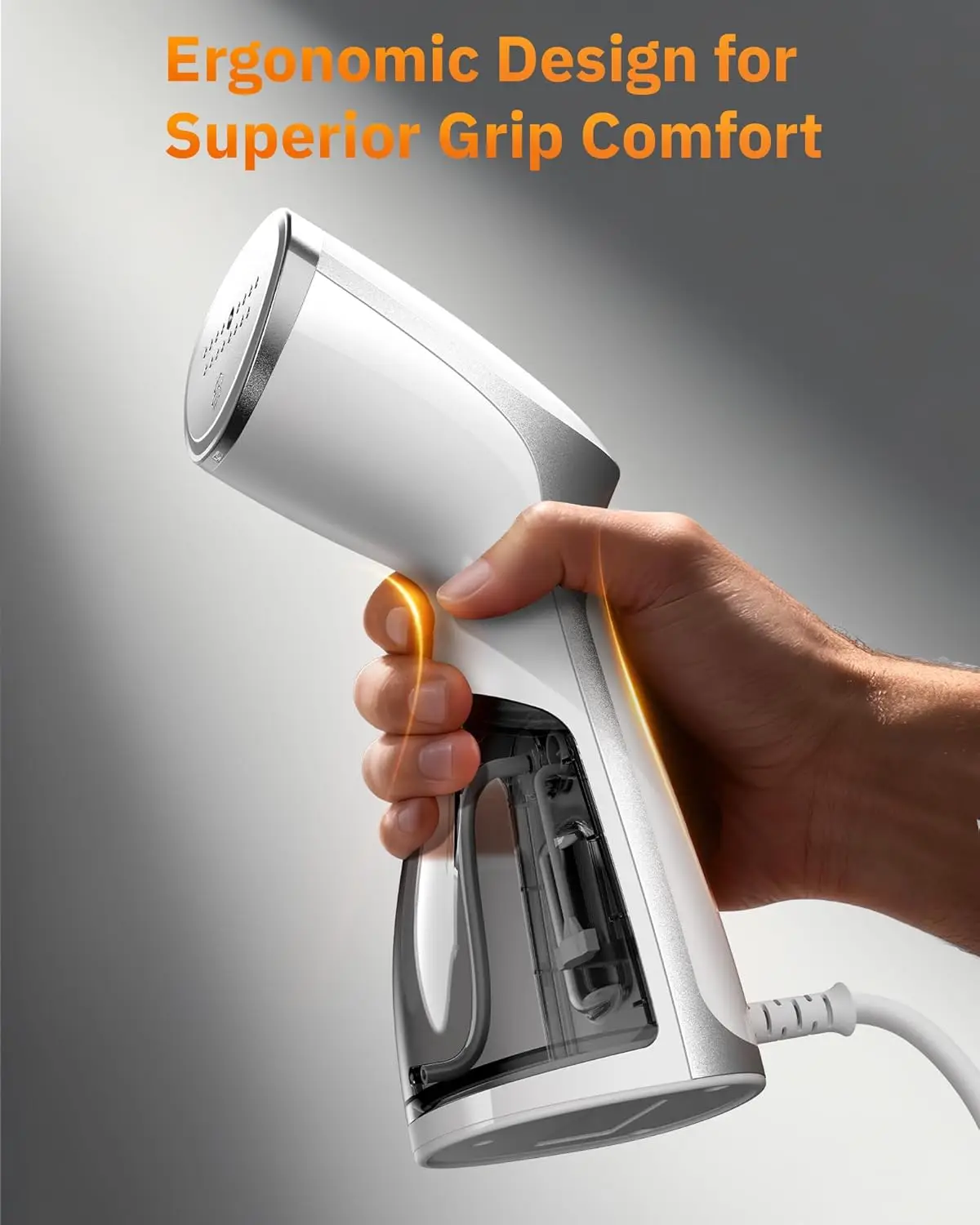 Tragbarer 1000-W-Kleidungsdampfer, tragbarer Stoff-Faltenentferner für Zuhause und Büro – Weiß (nur 120 V)