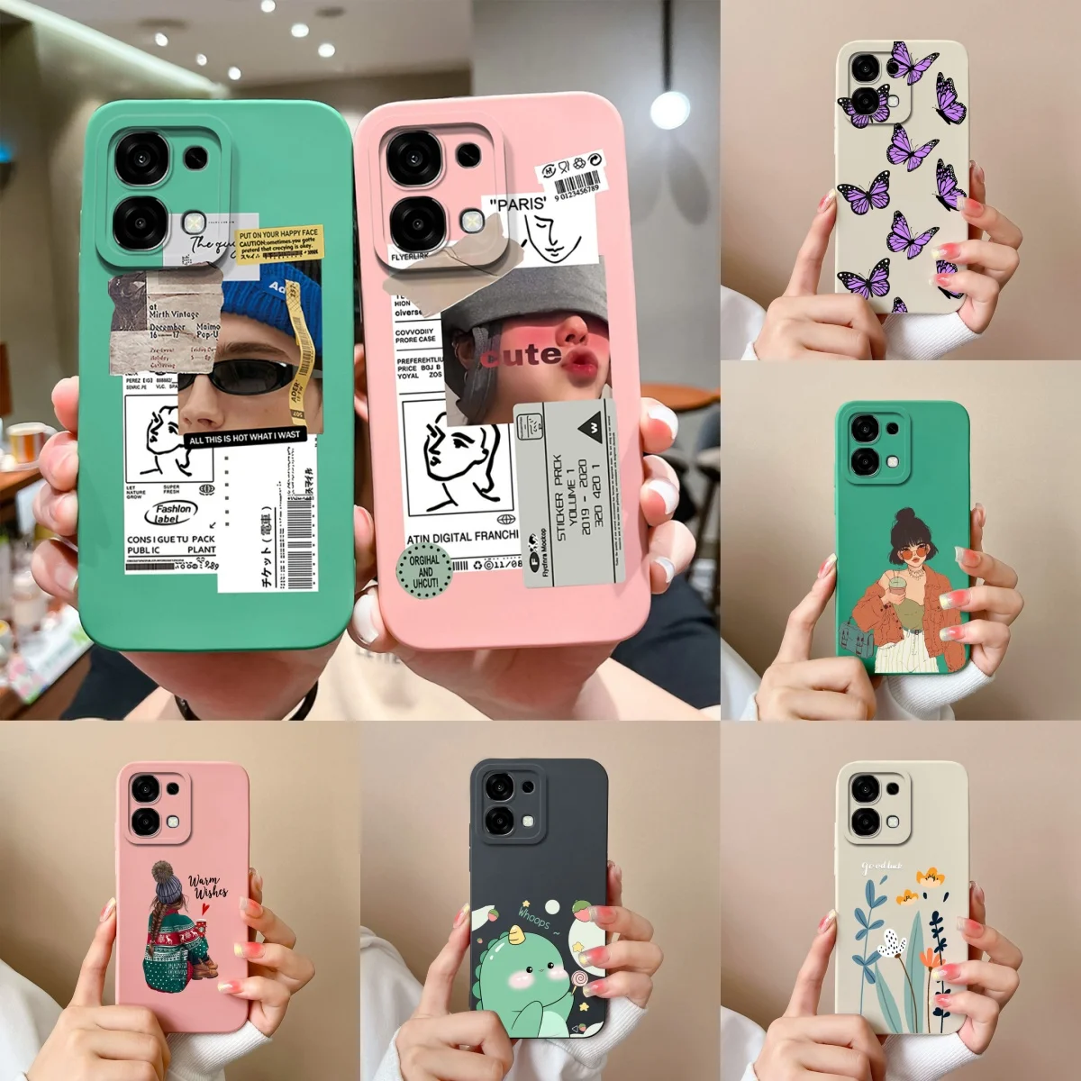 حافظة لهاتف OPPO A6 Pro جميلة للفتيات على شكل ديناصور مضادة للبصمة ومضادة للغبار لهاتف oppo A6 Pro OPPO A6Pro Coque Fundas #1