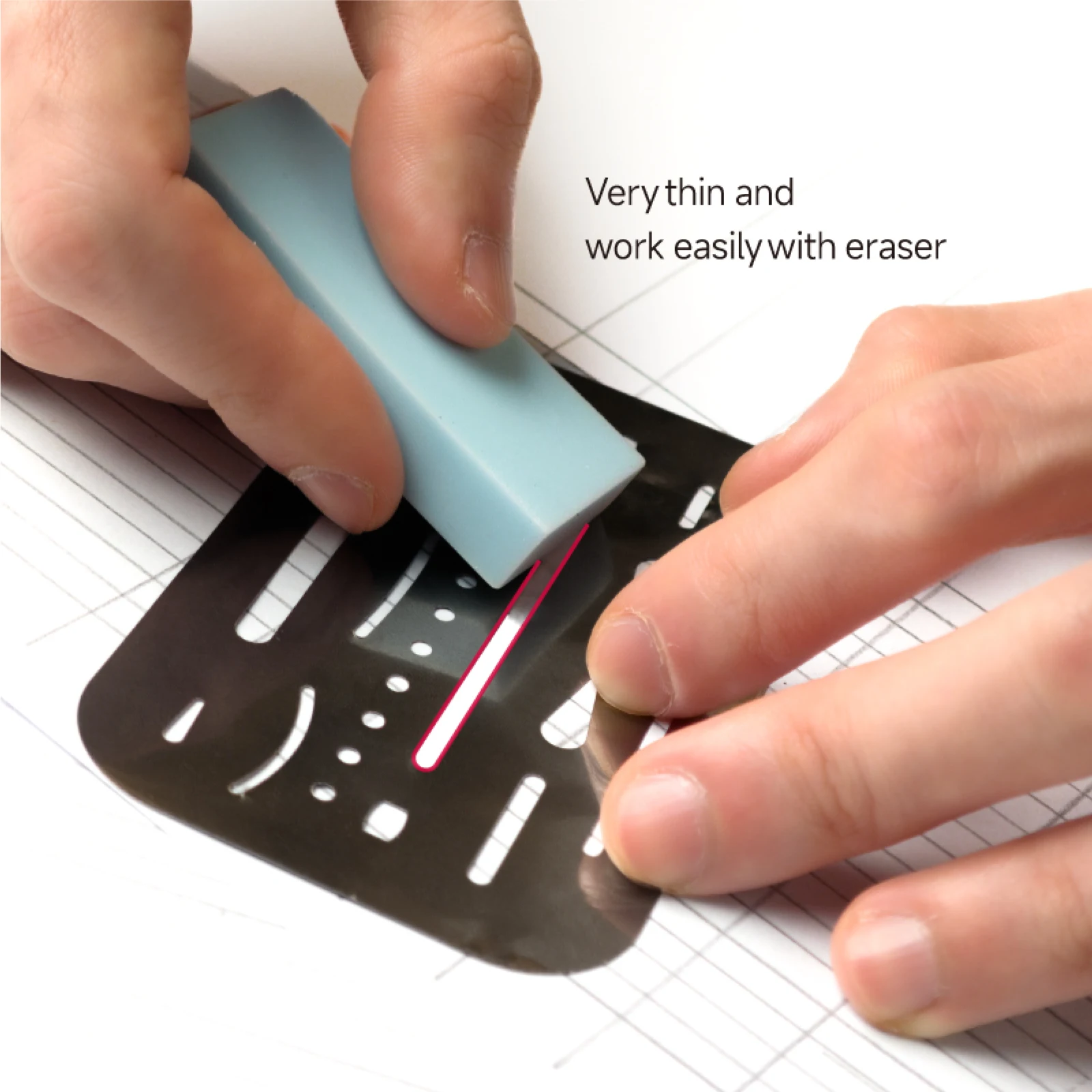 Kearing Erasing Shield for Drawing Craft Drafting Metal Stainless Steel Wipe Pictures Template Tool