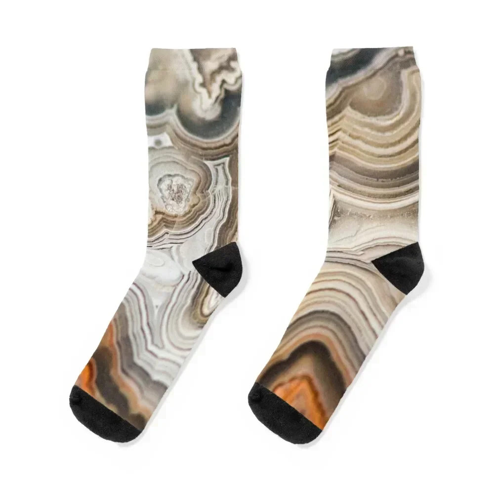 Abstract Agate Pattern Socks bright garter Stockings compression Socks Women Men's