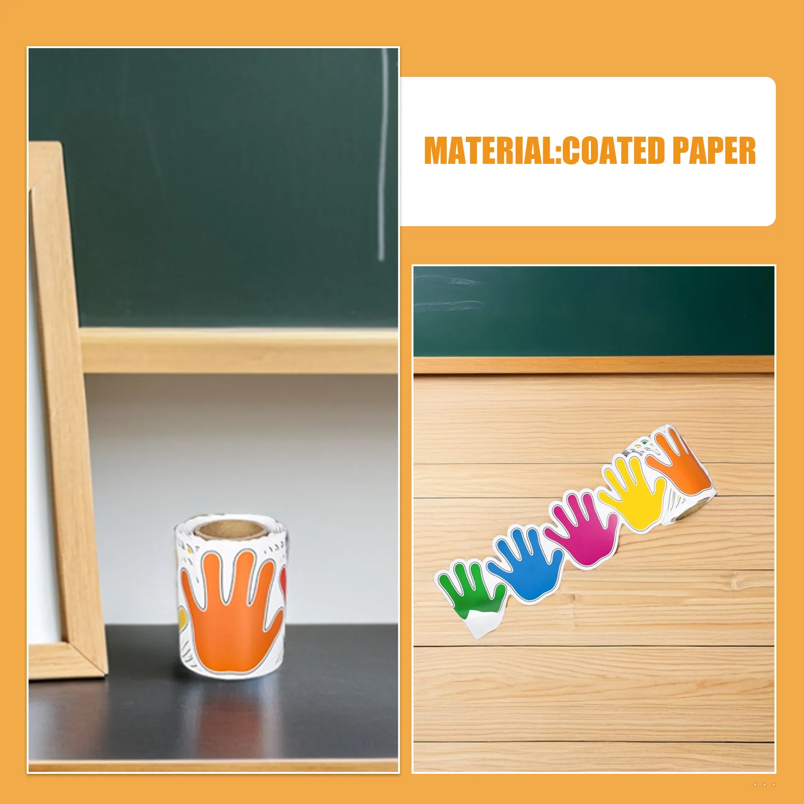 1 Roll Colorful Handprint Bulletin Board Borders Decorative Self Adhesive Border Trim Classroom Birthday Chalkboard Display