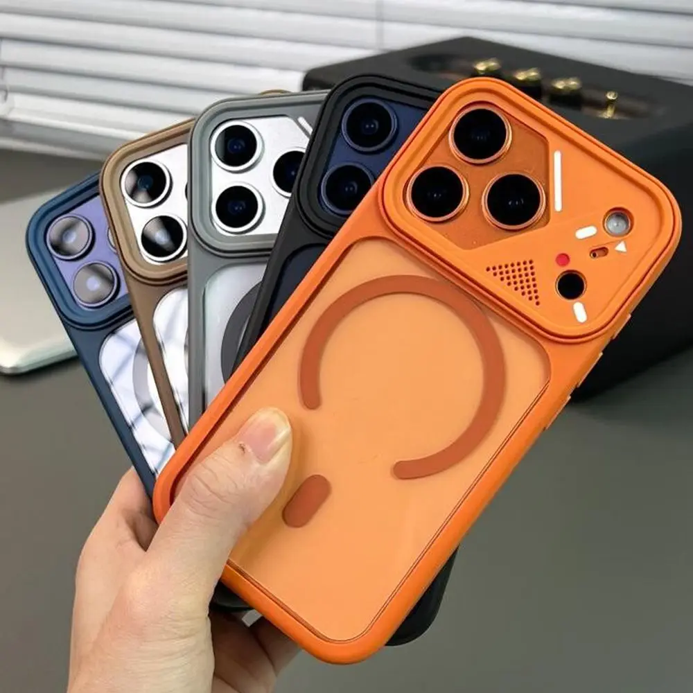 

Matte for Magsafe Translucent Case for iPhone 17 16 15 Pro Max 14 Plus 11 12 13 Air Magnetic Double Color Contrast Hard Cover