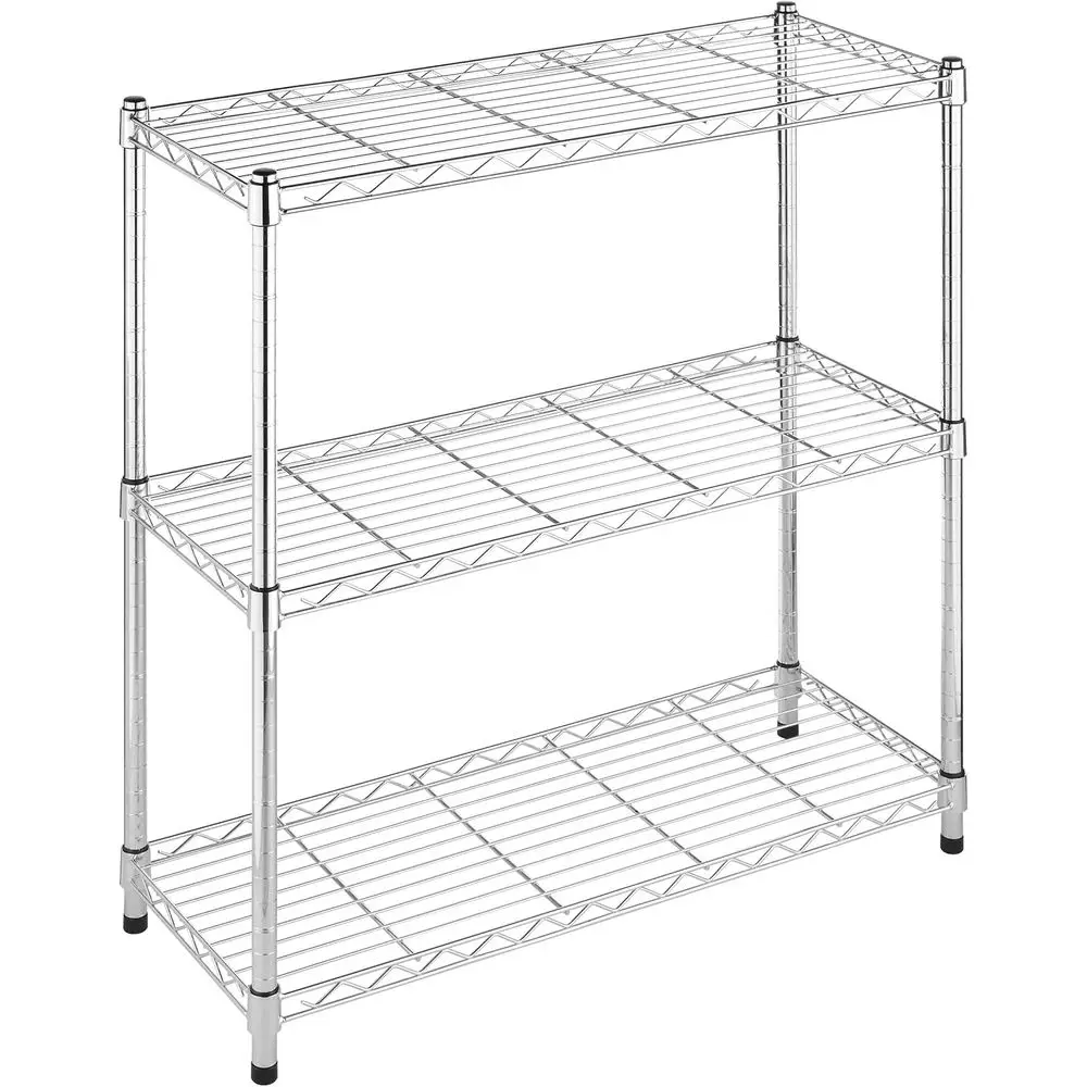 

3 Tier Shelving Unit, Metal Storage Shelves, 400 lbs Capacity per Shelf, 1200 lbs Total, Easy Assembly Home Organizer fo