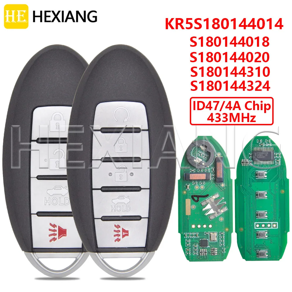 ID47 KR5S180144014 4A 433MHz S180144020 S180144018 kunci REMOTE mobil S180144310 S1801443สำหรับ Nissan Altima Maxima 2013-2019