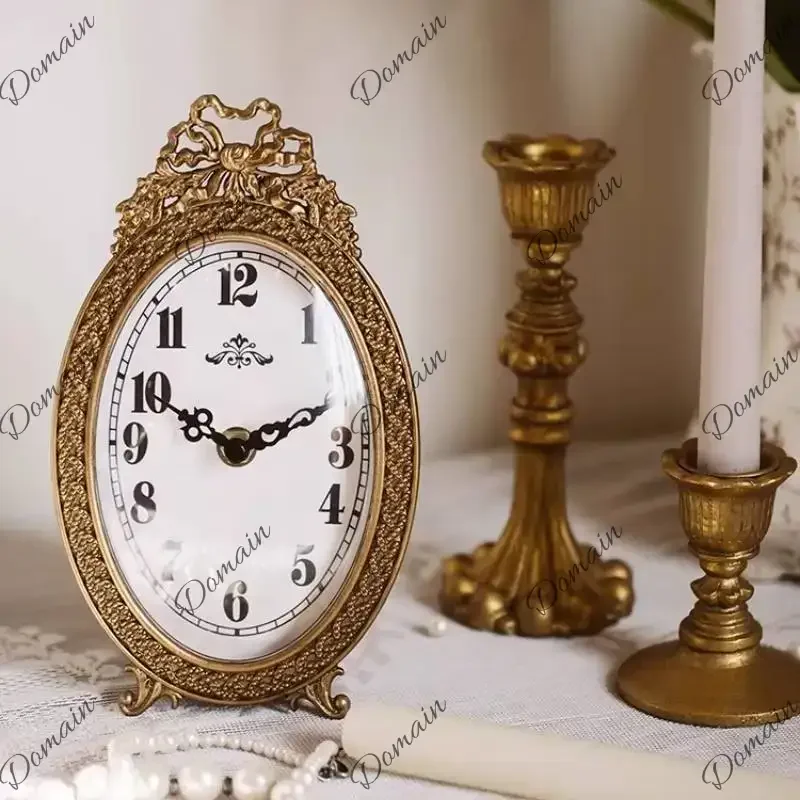 Aw Metal Upgrade Table Clock Yellow Unique Elegant Gold Vintage Luxury Digital Clock Living Room Orologio Da Parete Room Decor