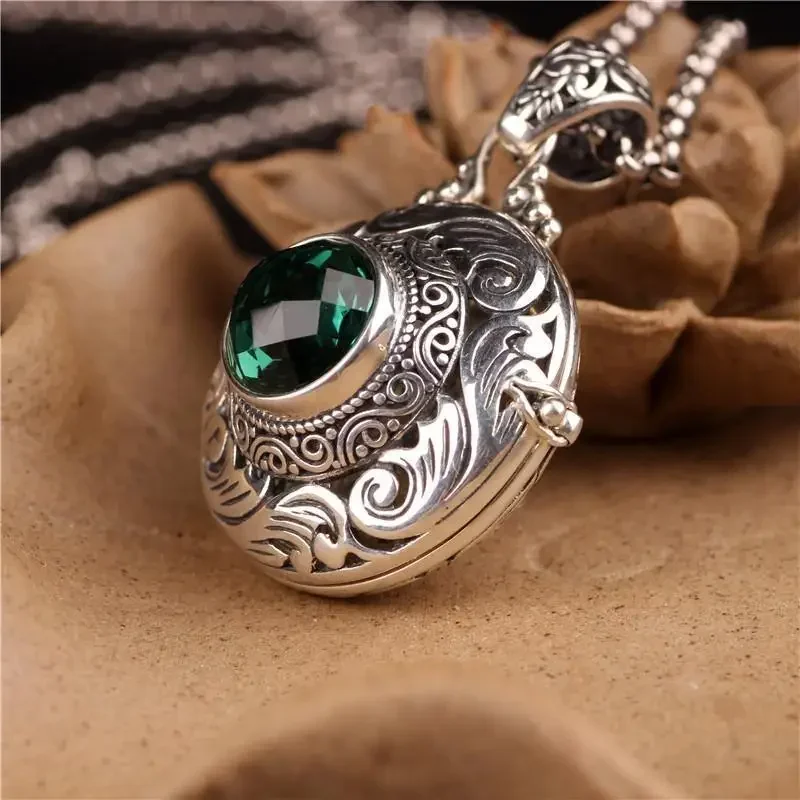 Collana con ciondolo scatola vuota apribile in argento placcato in argento per le donne regalo di gioielli per feste Casual eleganti alla moda