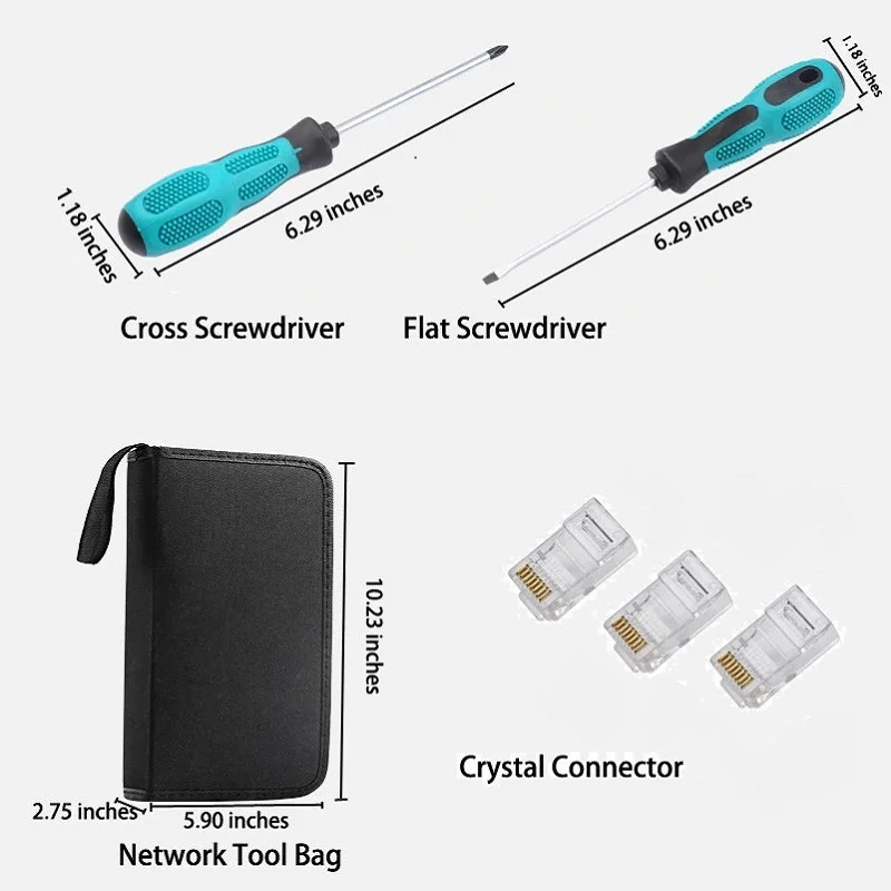 Network Cable Tester Tool LAN Utp Screwdriver Wire Stripper RJ45 Connector Computer Network Crimping Pliers Tool Kit Set Hot