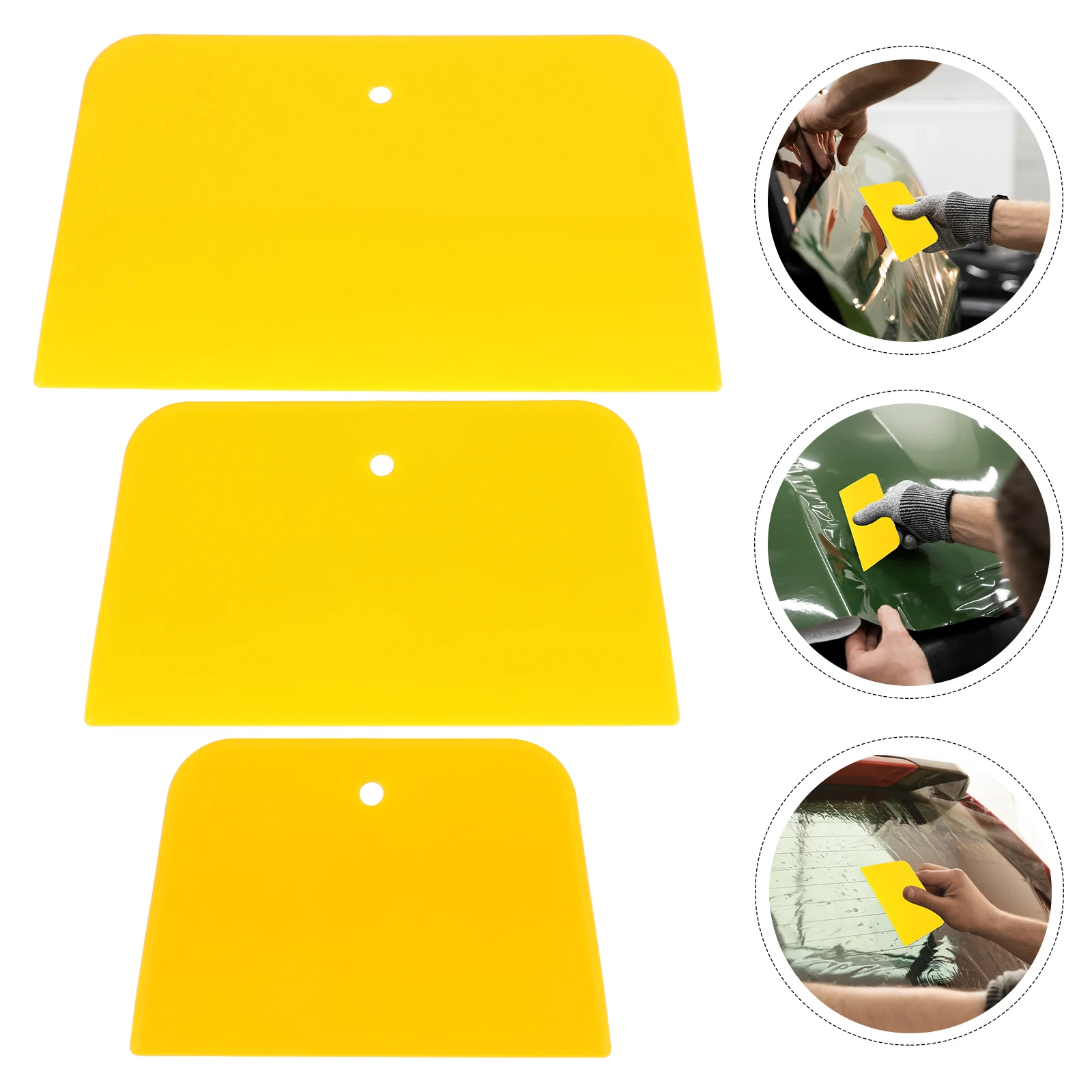 3 Pcs Windshield Cleaner Tool Scraper Color Changing Film Body Filler Spreaders for Automotive Fillers