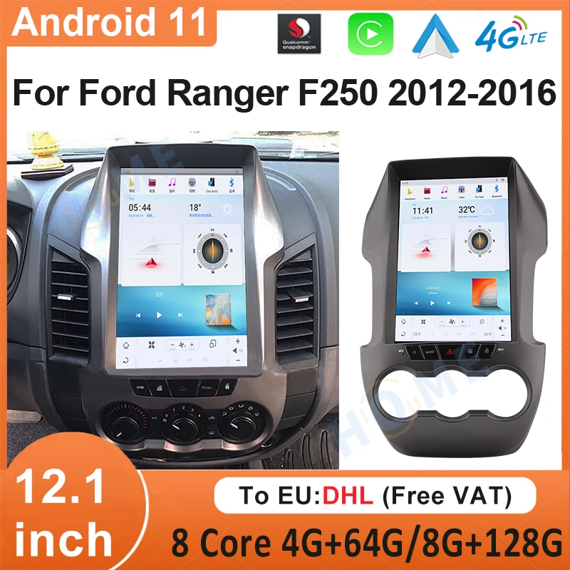 

Беспроводная Автомагнитола Carplay, 13 дюймов, Qualcomm, Android 11, для Ford Ranger F250 2012-2016, стерео, мультимедийный плеер, головное устройство, GPS, 4G