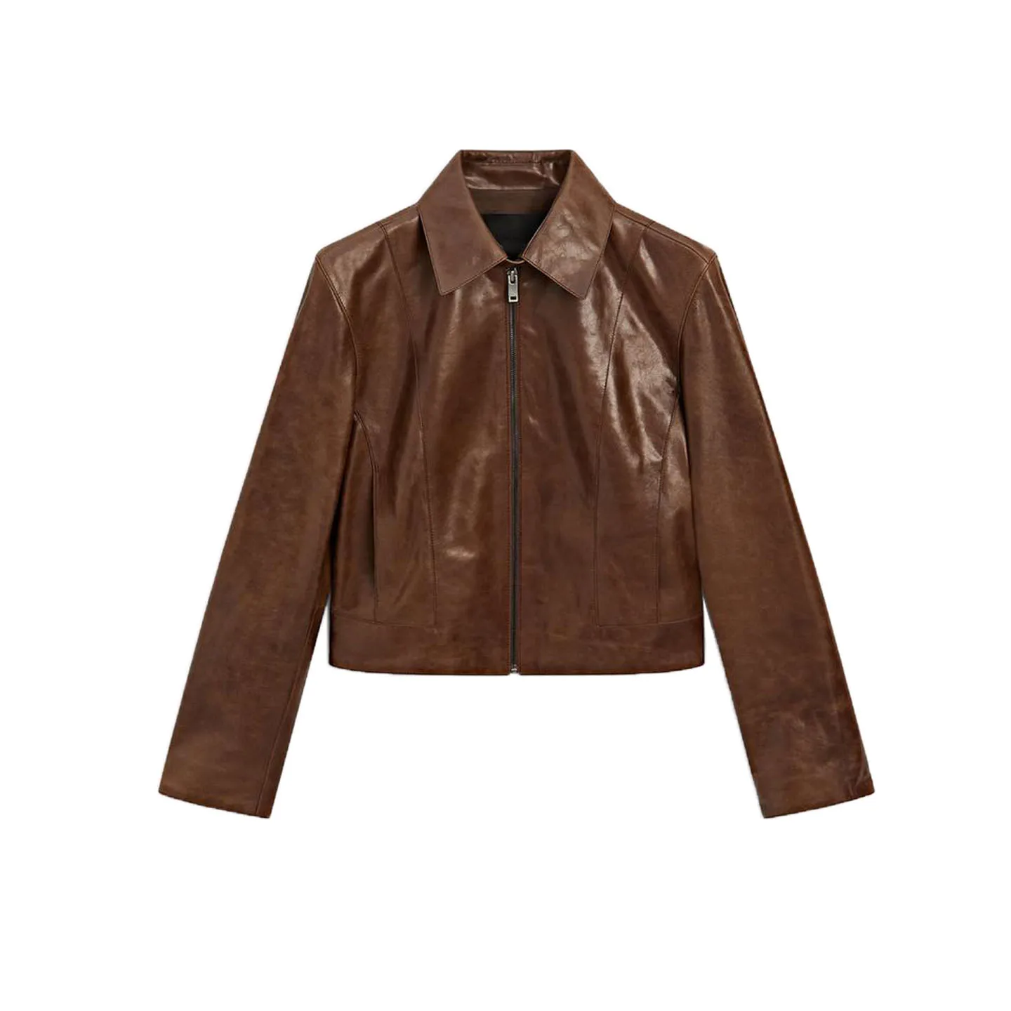 Cooln ed eleganza combinati: MD donna in pelle PU Jaet ort colletto cerniera lunga Sve pendolarismo Sle autunno nuovo arrivo