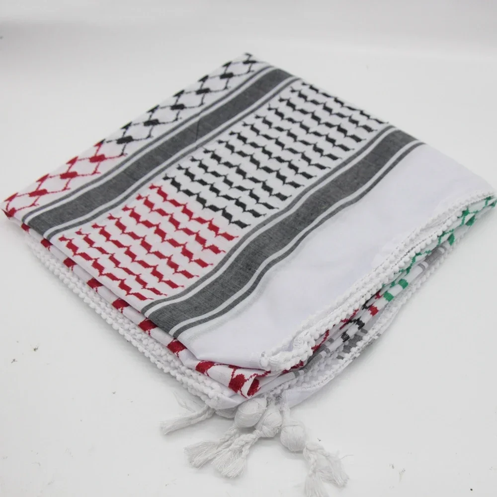 Men Shemagh Knit Keffiyeh Scarf Arab Palestine Kufiya Arafat Hatta Original Brand Cotton Unisex Shawl