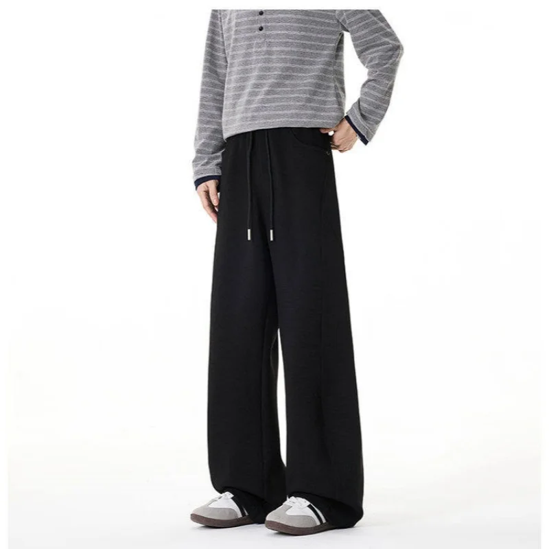 2026 Autumn Men's Fashion trousers Trend Comfortable Breathable Simple Loose Solid Color Large Size Casual Scimitar Pants men