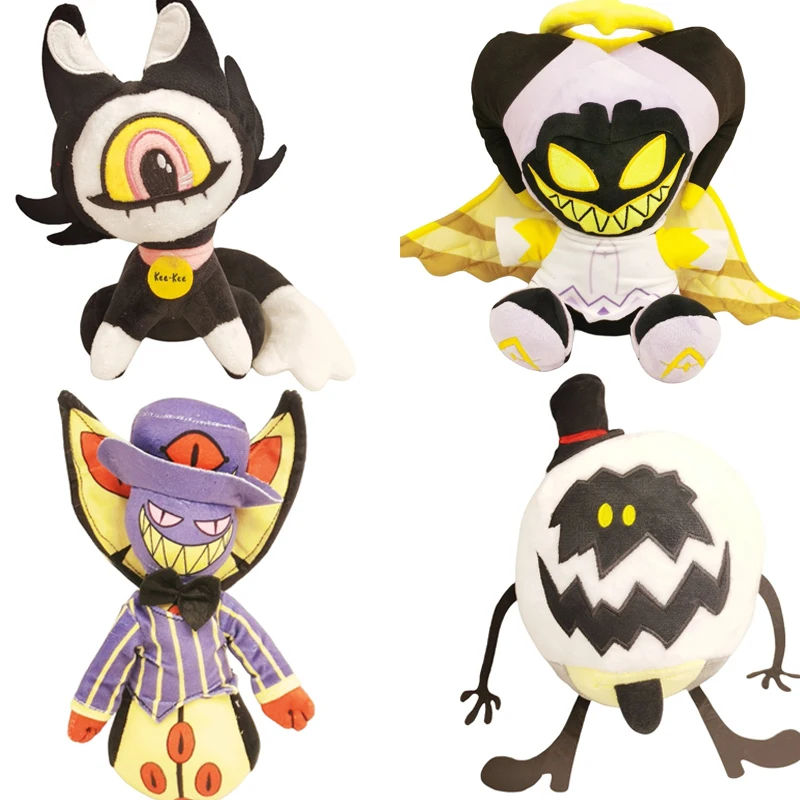 

Popular Anime Hazbin Hotel Vox Cushion Plush Toys Vaux Love Hat Niffty Anime Peripheral Toy Birthday Christmas Gift for Children