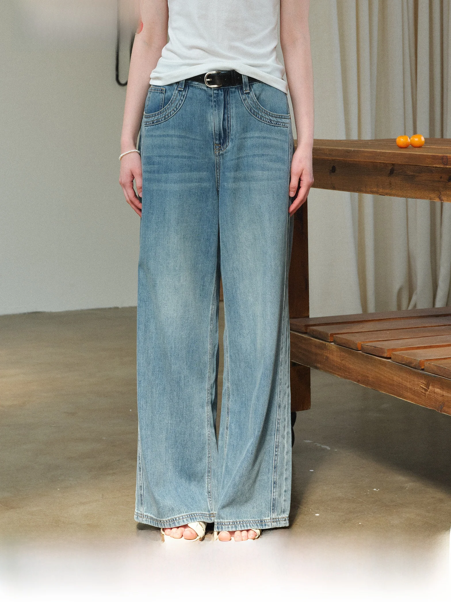 

High Waist Wide Leg Jeans Women's Spring Thin Loose Straight Cut Denim Pants Xumooxii Brand Summer Fashion Ladies' Jeans