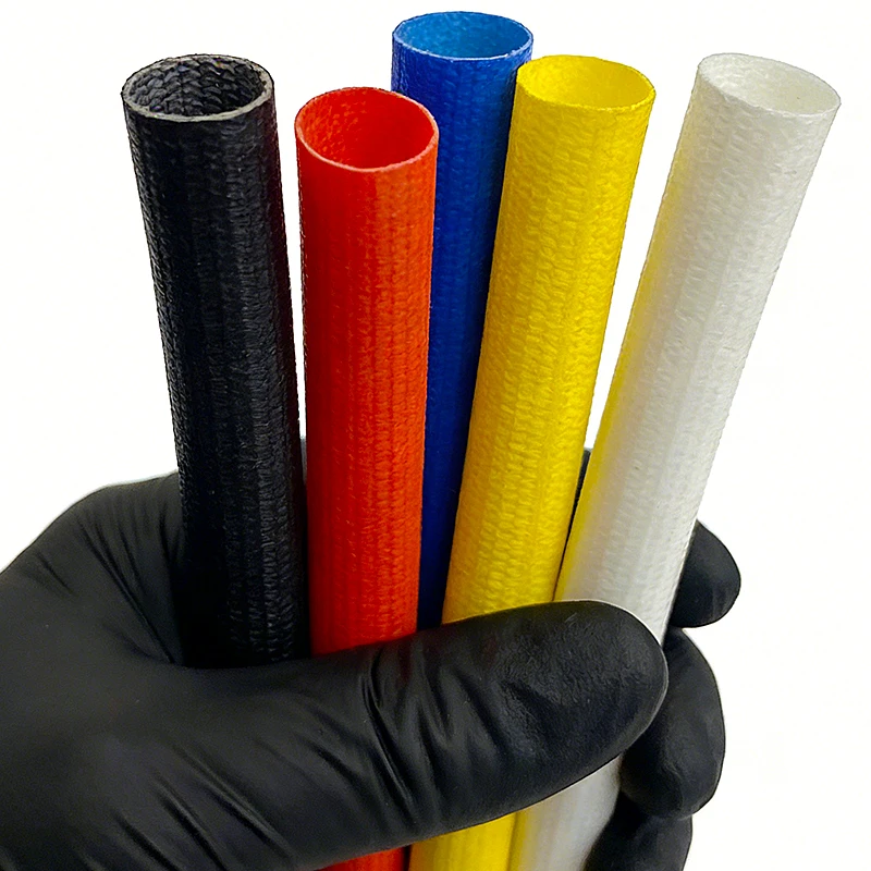2/5/10/20M 200 Degree Fiberglass Sleeve with an inner diameter of 1-30mm, fire-resistant and heat-insulating for wires and cable