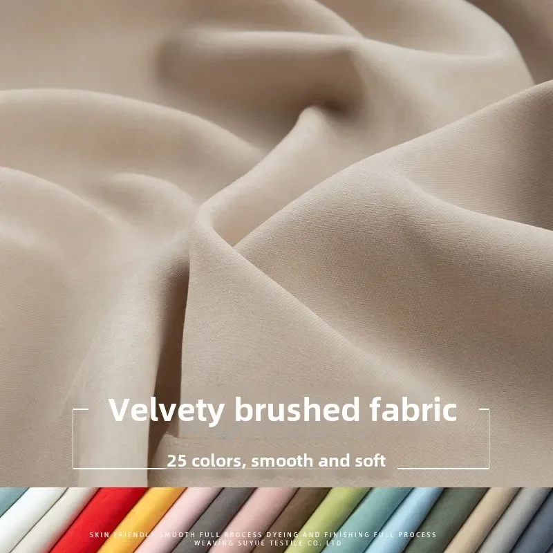 

High-grade Brushed Plush Texture Peachskin Fabric Skin Friendly Soft Clothing Sofa Fabric Suede DIY Pillow Polyester Nylon Cloth